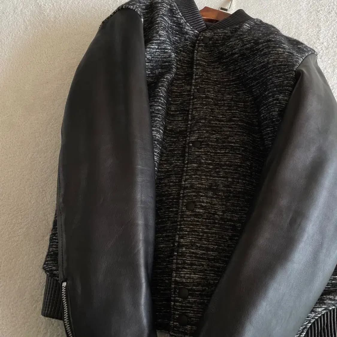 XL 솔리드옴므 가죽 바시티 패딩 블루종 자켓 105-110 상품이미지6