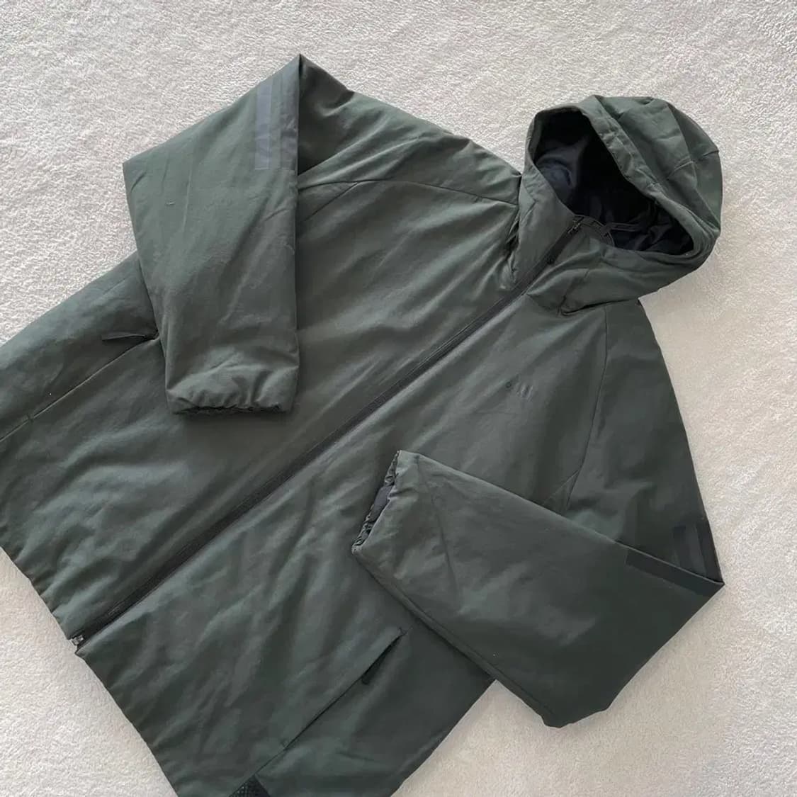 XXL 아디다스 카키 패디드 자켓 패딩 110 빅사이즈 상품이미지3
