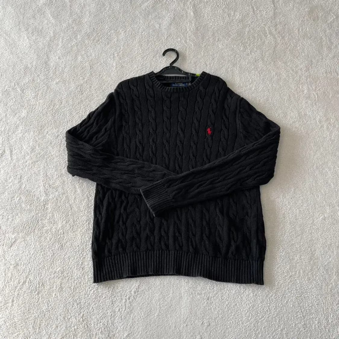 XL 폴로 블랙 꽈배기 니트 상품이미지1