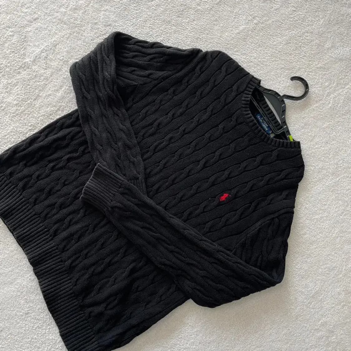 XL 폴로 블랙 꽈배기 니트 상품이미지3