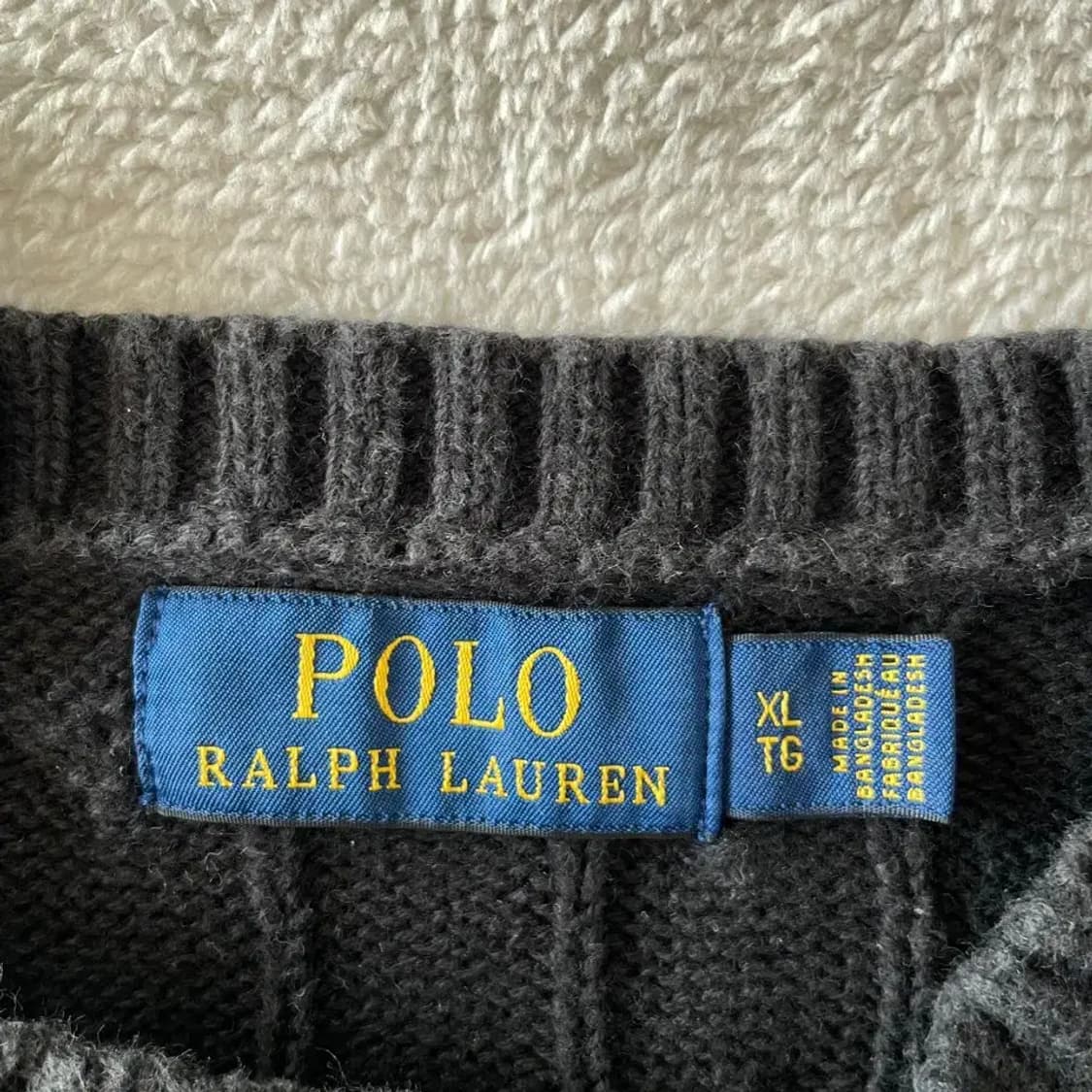 XL 폴로 블랙 꽈배기 니트 상품이미지4