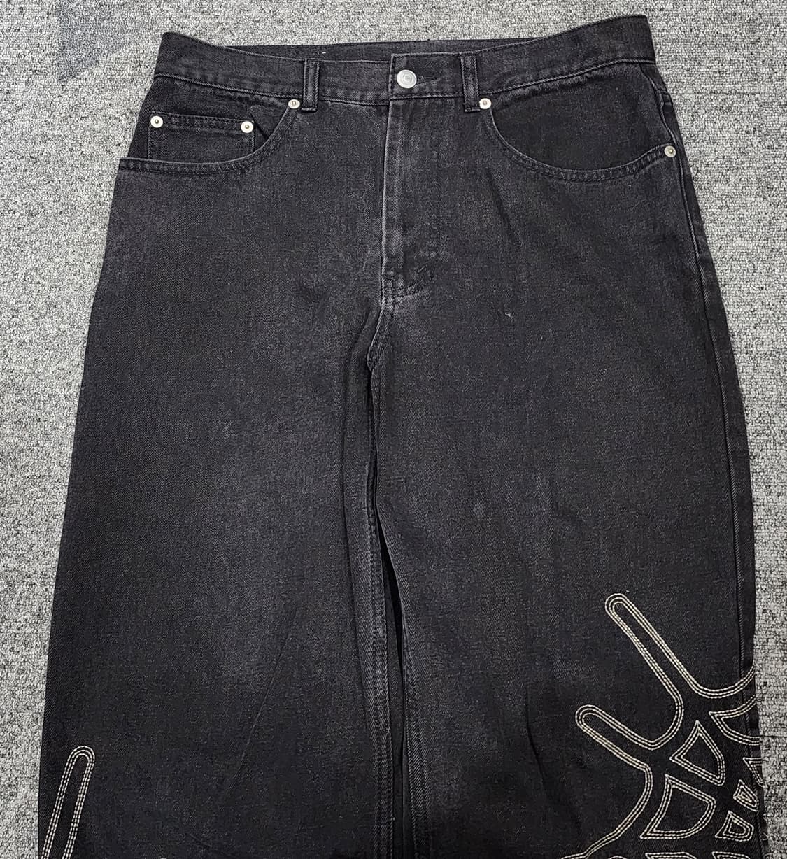 디스이즈네버댓 아카이브 웹 거미줄 자수 데님팬츠 바지 M 상품이미지3