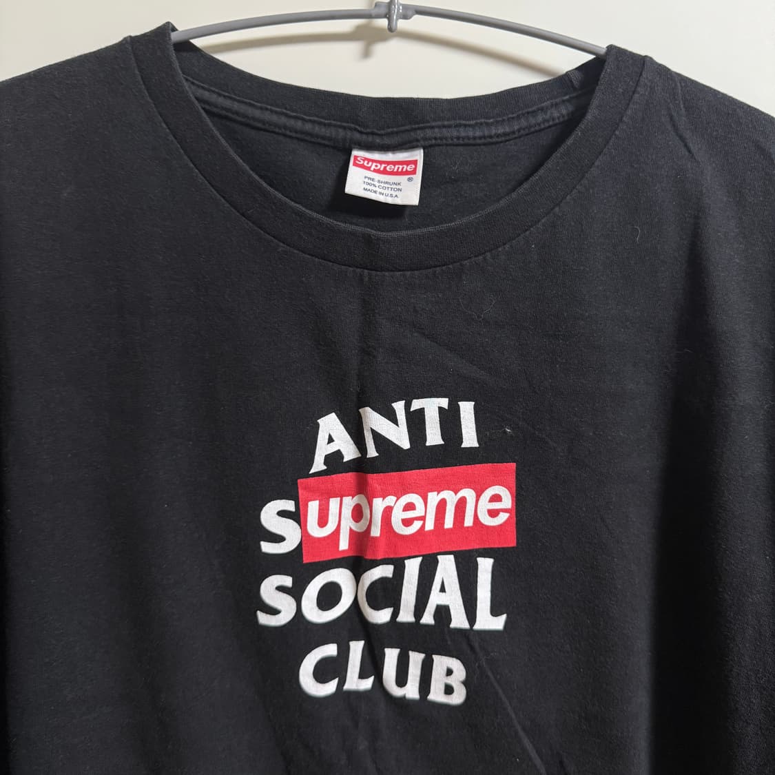 안티쇼셜클럽x슈프림 반팔티셔츠 🖤 상품이미지2