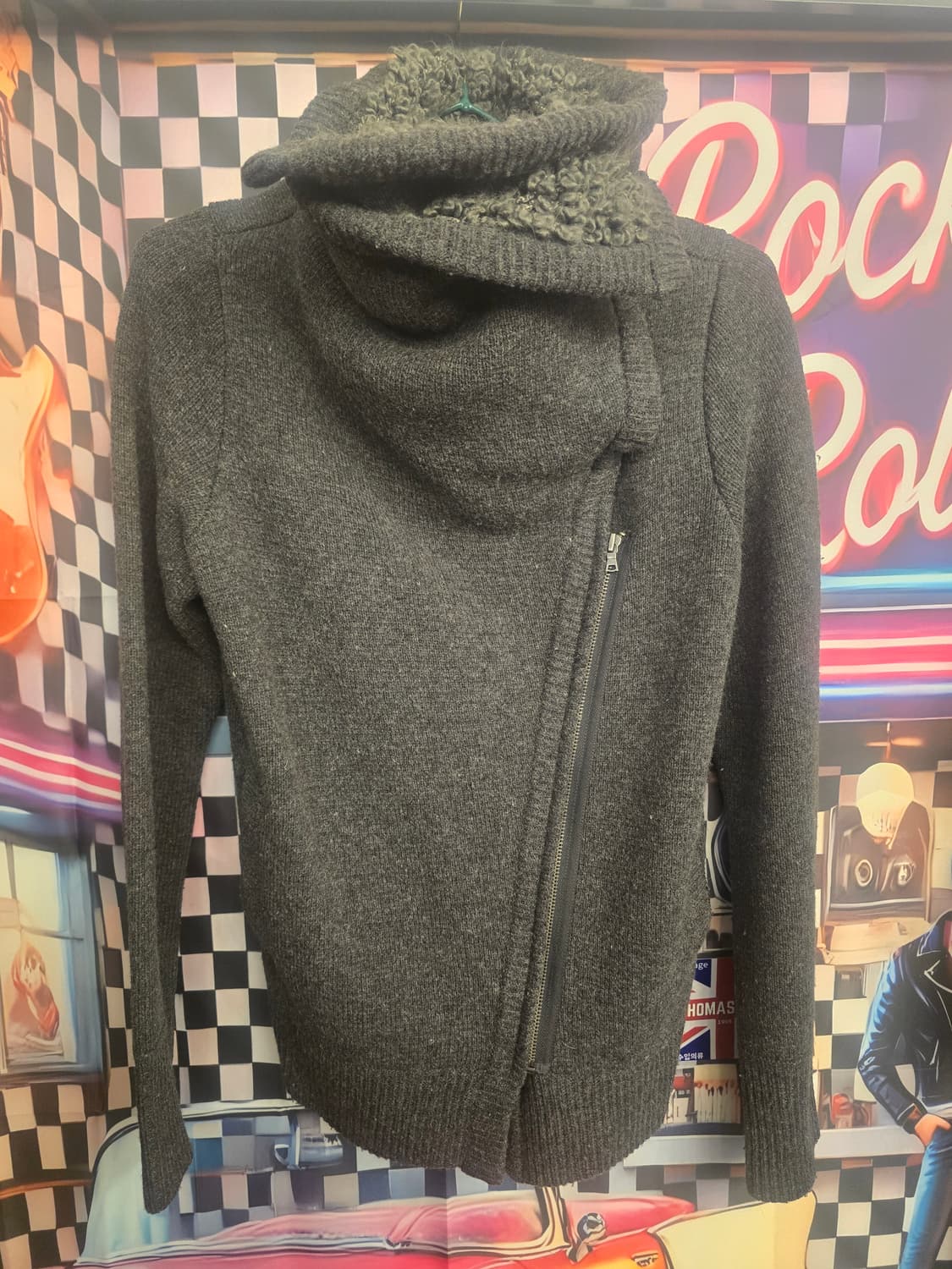 Gap의 여성용 회색 울 스웨드 재킷 상품이미지3