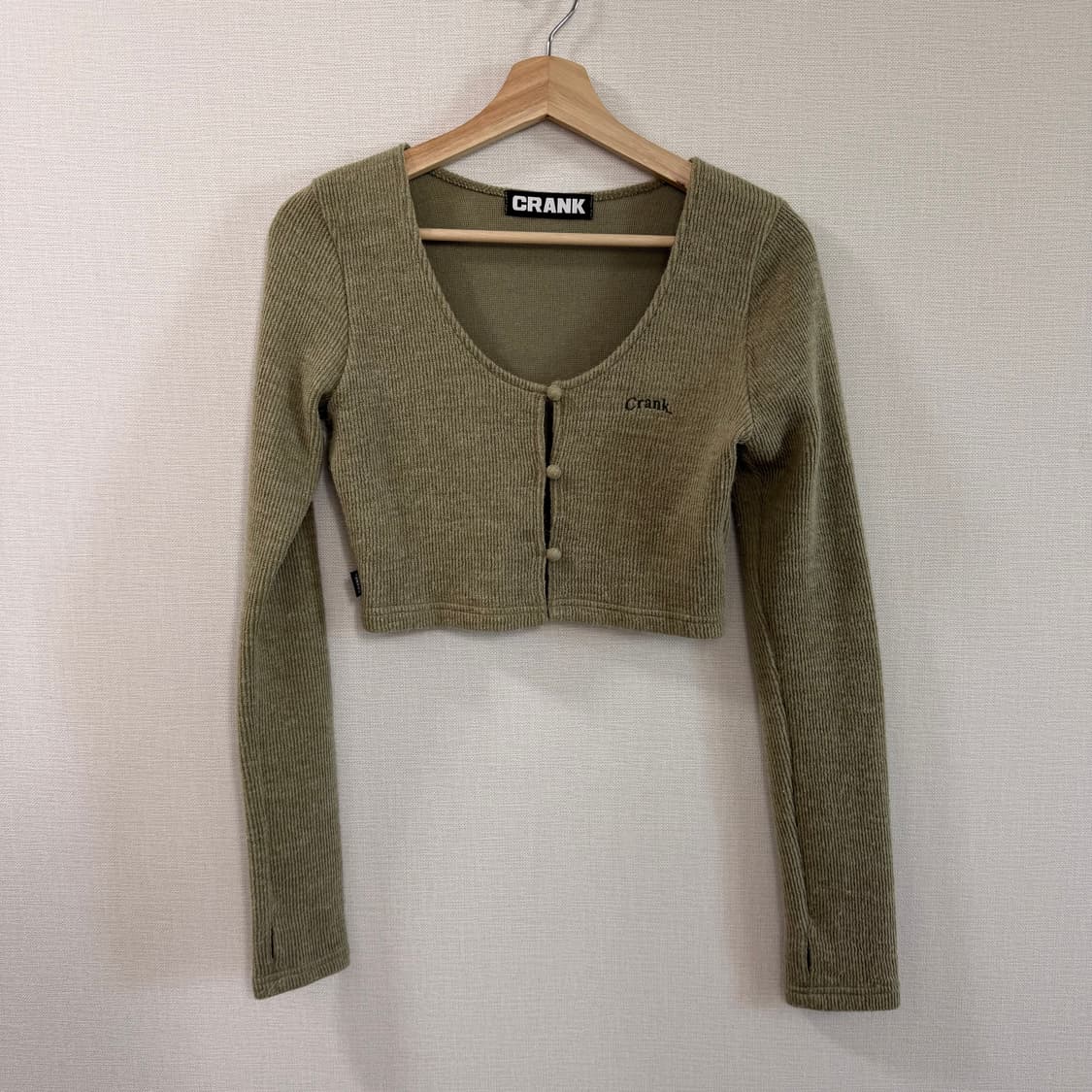 크랭크 니트 워머 가디건 카키 상품이미지2