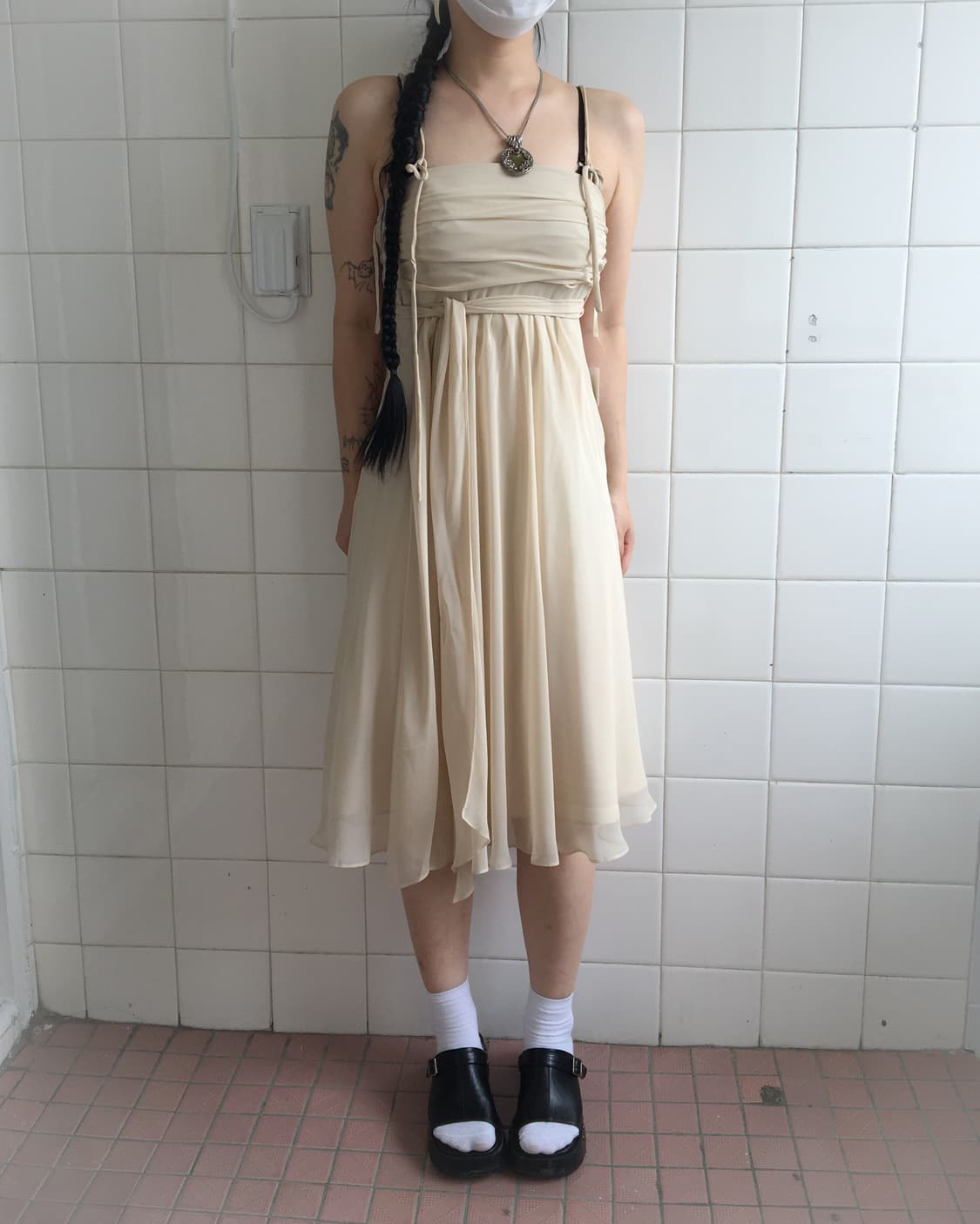 Tied shirring onepieece 상품이미지6