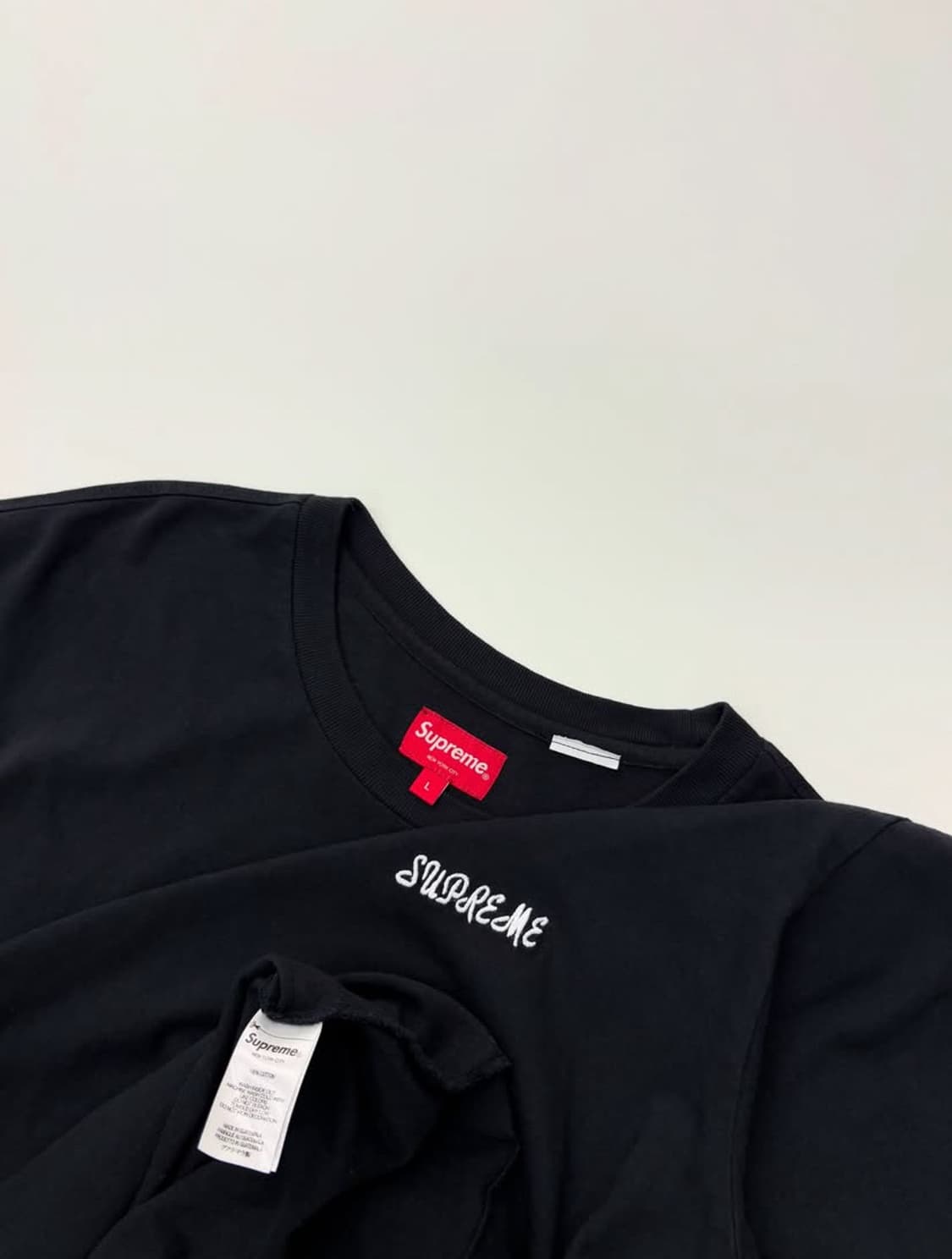 SUPREME 슈프림 로고 블랙 반팔 티  상품이미지1