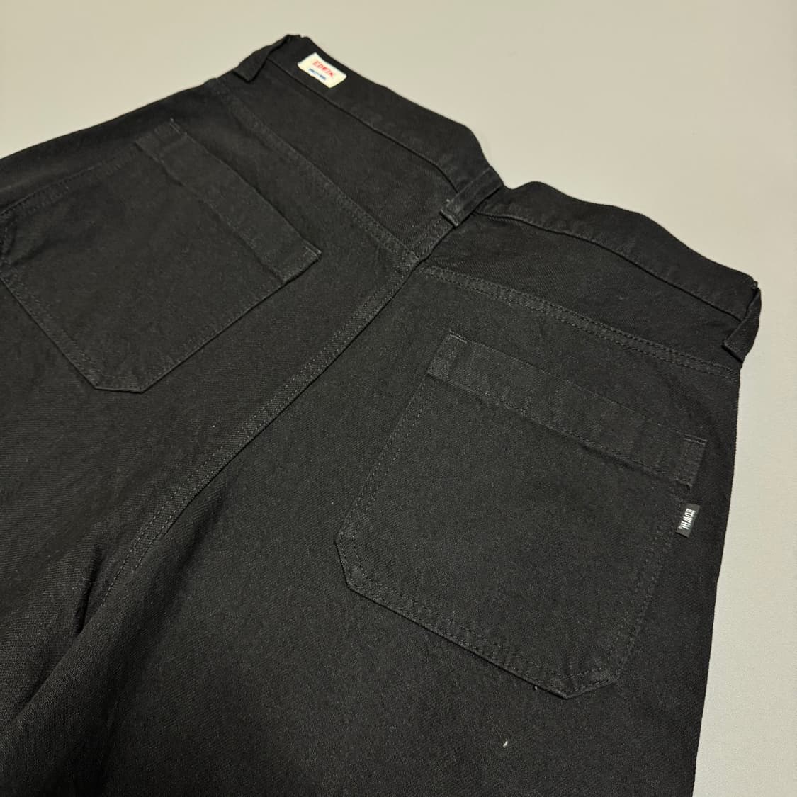 에드윈(EDWIN) 블랙컬러 코튼 와이드 커브드 데님 팬츠 상품이미지5