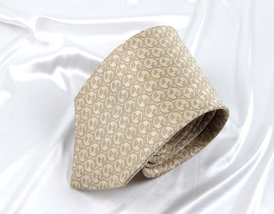 구찌 9.3cm A등급 G로고 베이지 남자 명품 넥타이 상품이미지1