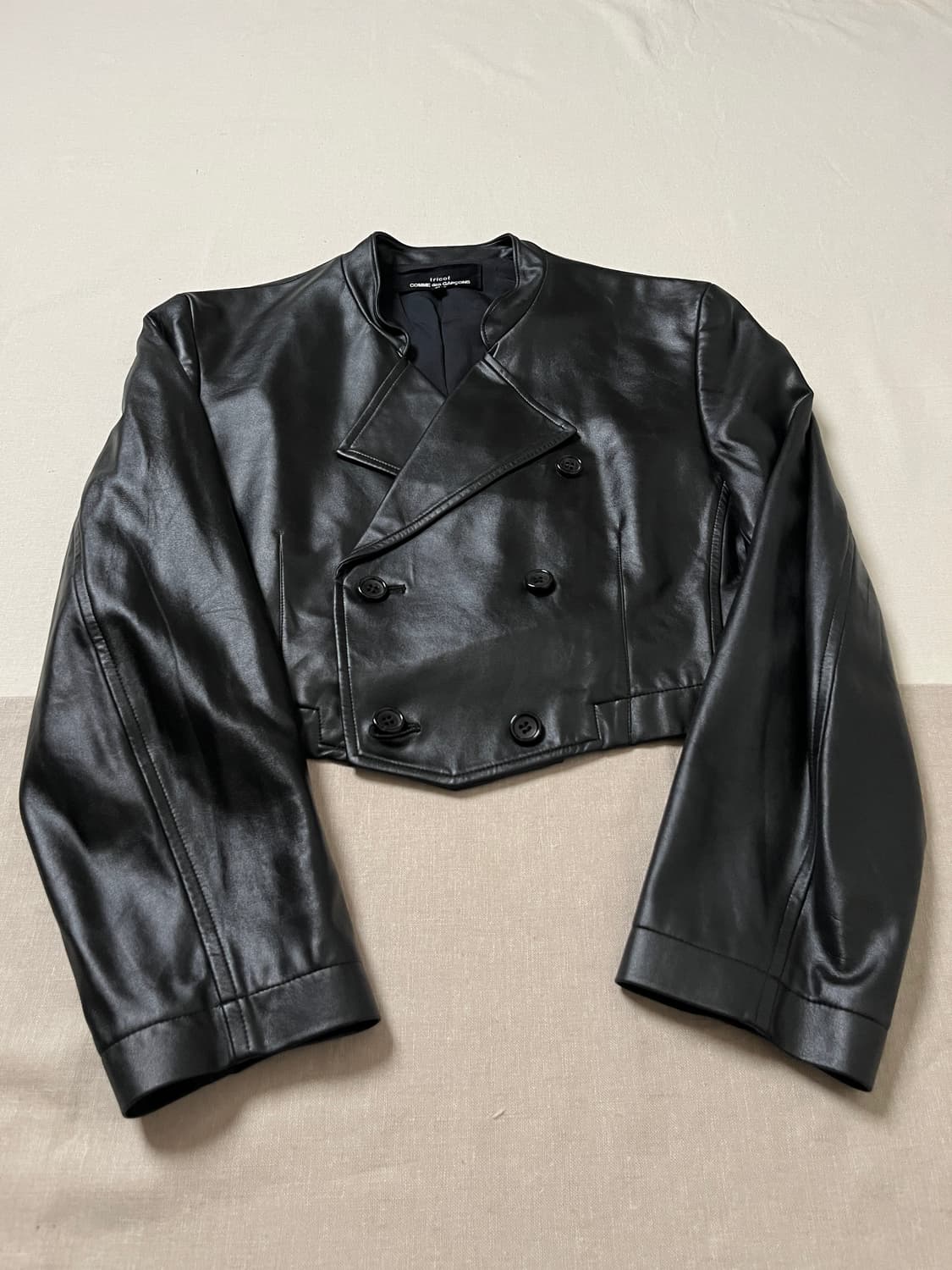 90s 꼼데가르송 레더 더블 크롭 자켓 comme des garcons 상품이미지4