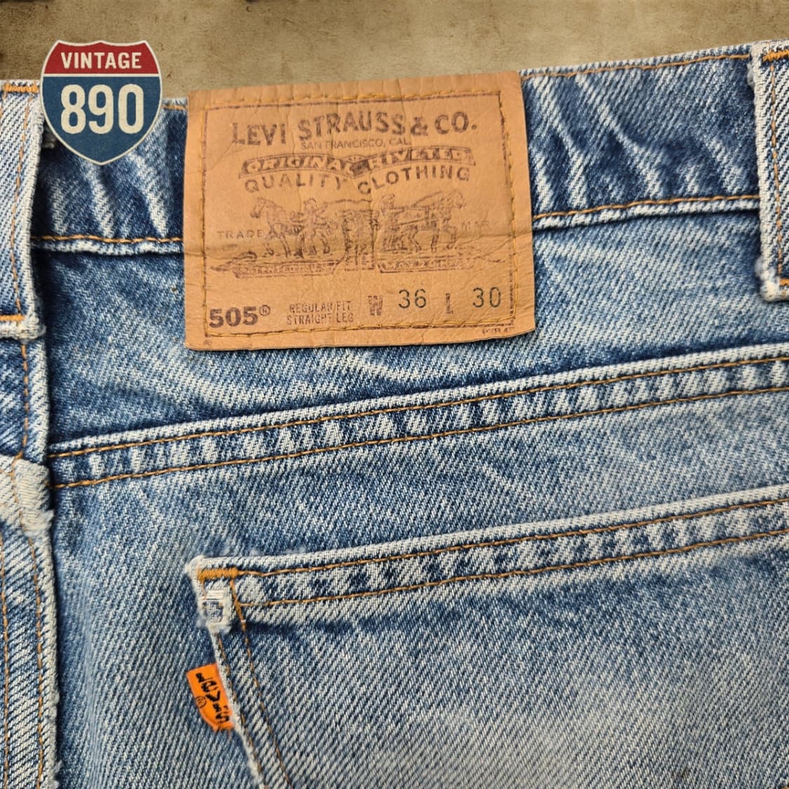 [33] LEVIS 리바이스 90s USA제 505 오렌지탭 데님 청바지 상품이미지9