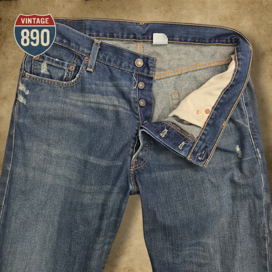 [36] LEVIS 리바이스 501 데미지 워싱 데님 청바지 상품이미지3