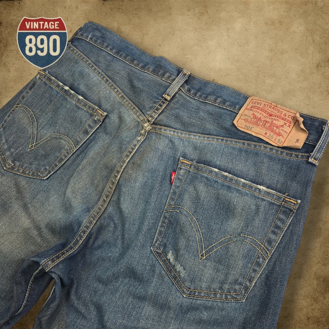 [36] LEVIS 리바이스 501 데미지 워싱 데님 청바지 상품이미지7