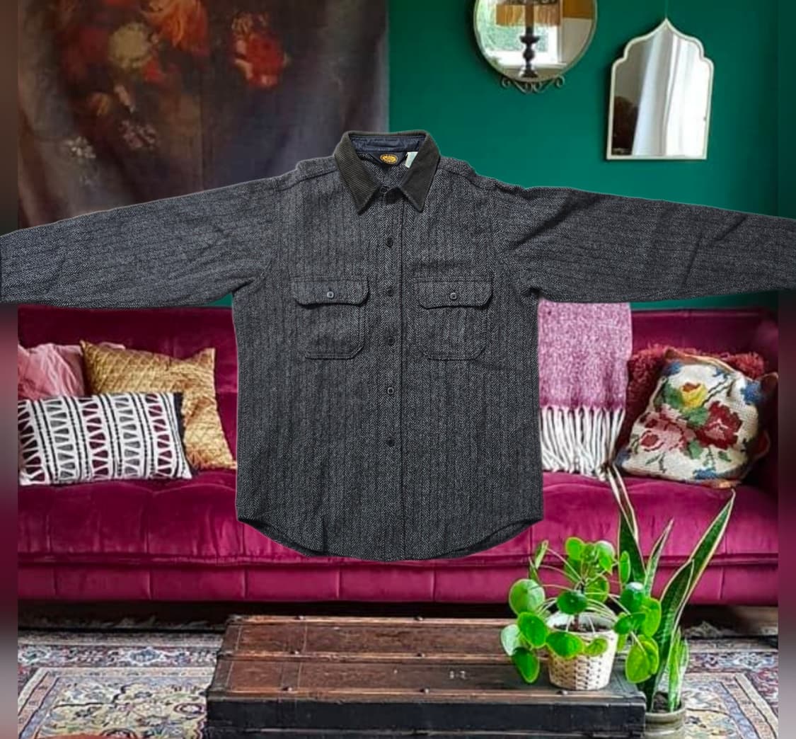 울리치 헤링본 코듀로이 카라 셔츠 자켓 L 싸이즈 105 USA 상품이미지2