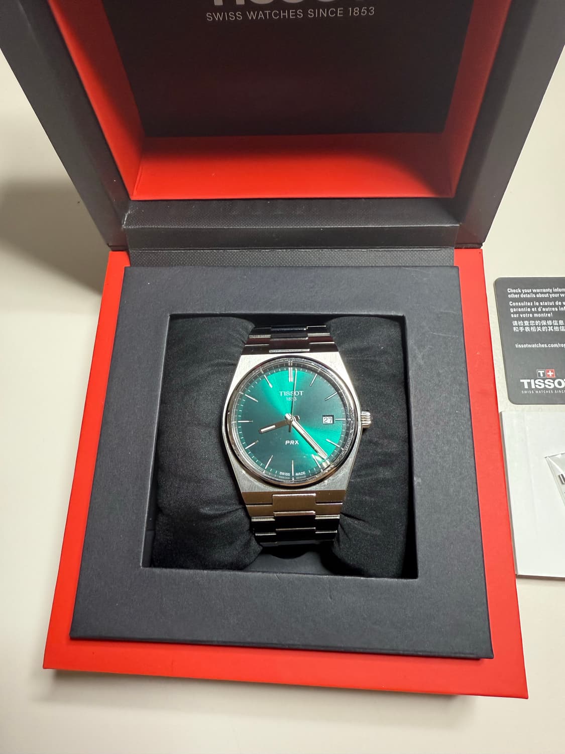 티쏘 prx 쿼츠 그린 40mm 판매합니다 상품이미지2