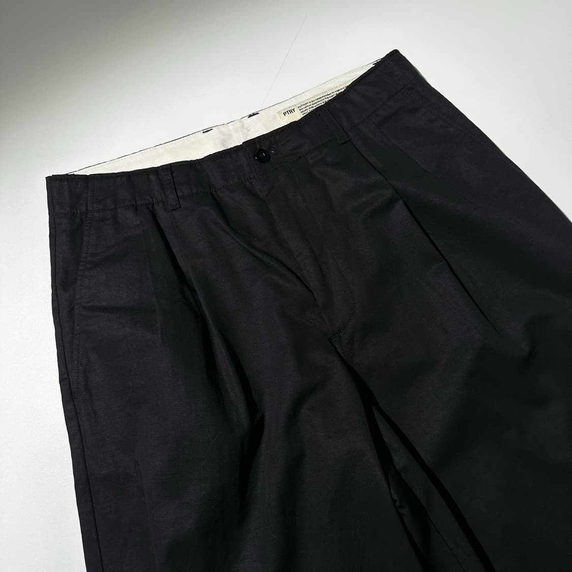 포터리 코튼 린넨 투 플리츠 와이드 치노 팬츠 리질리언트 하드 피니쉬 상품이미지3