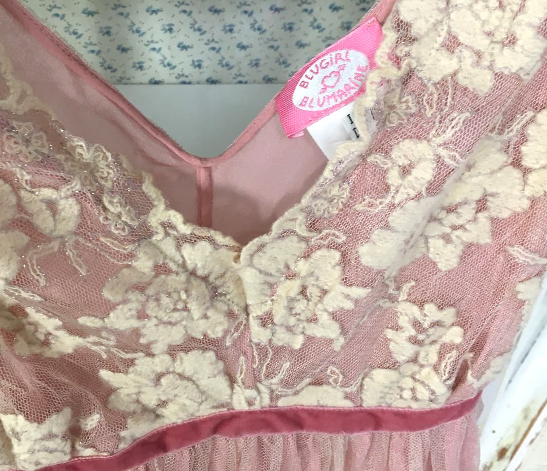 블루걸 블루마린 핑크 레이스 원피스 상품이미지8