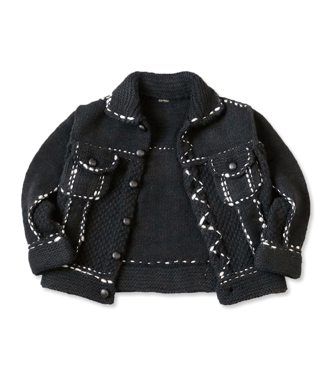 캐피탈 울 핸드 니트 코위찬 G 진 블랙 상품이미지2