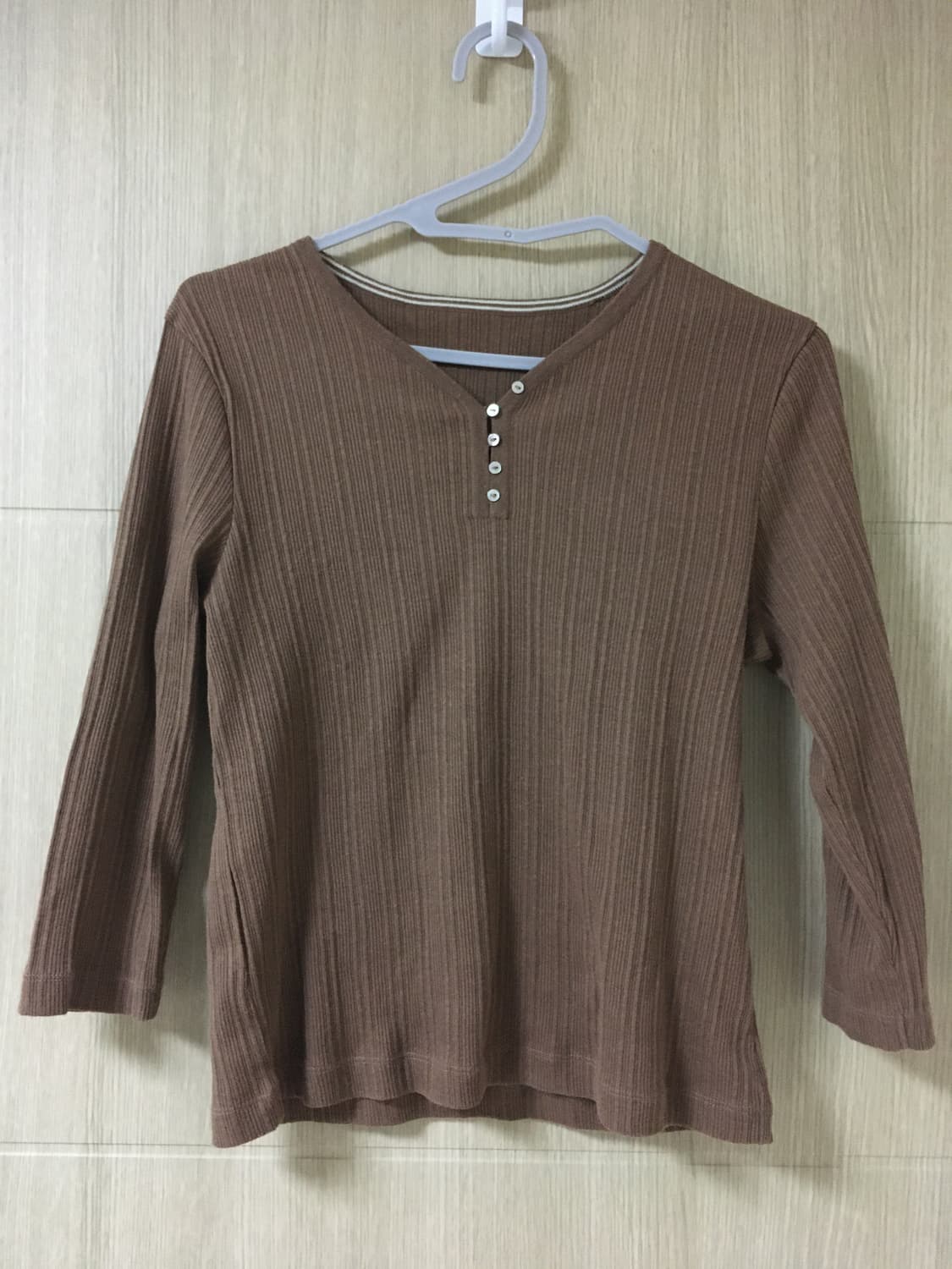 Caramel ribbed T-shirt 상품이미지2