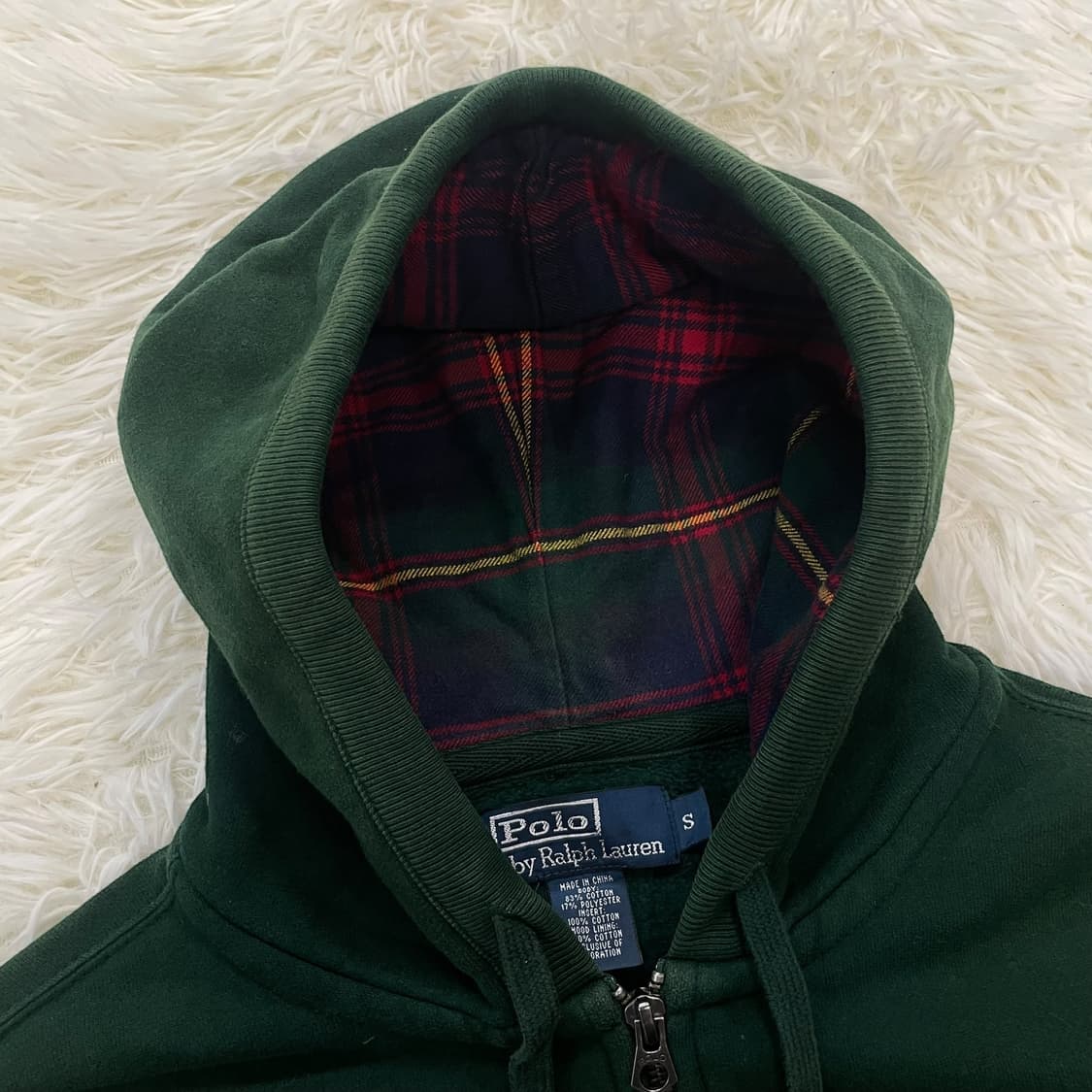 폴로 랄프로렌 빅 포니 체크 후드집업 그린 상품이미지4