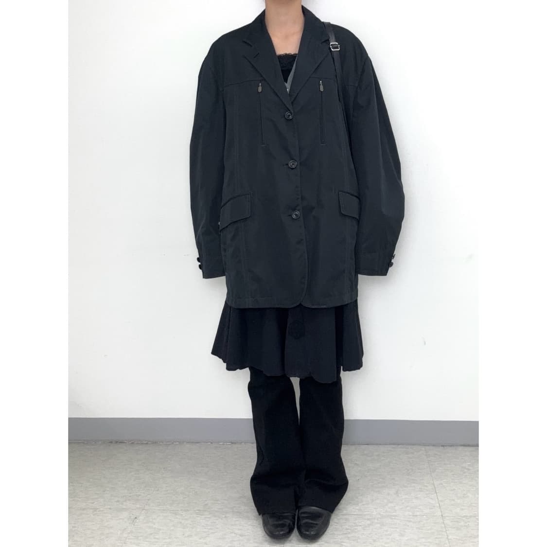 빈티지 오버핏 블랙 블레이저 자켓 상품이미지2