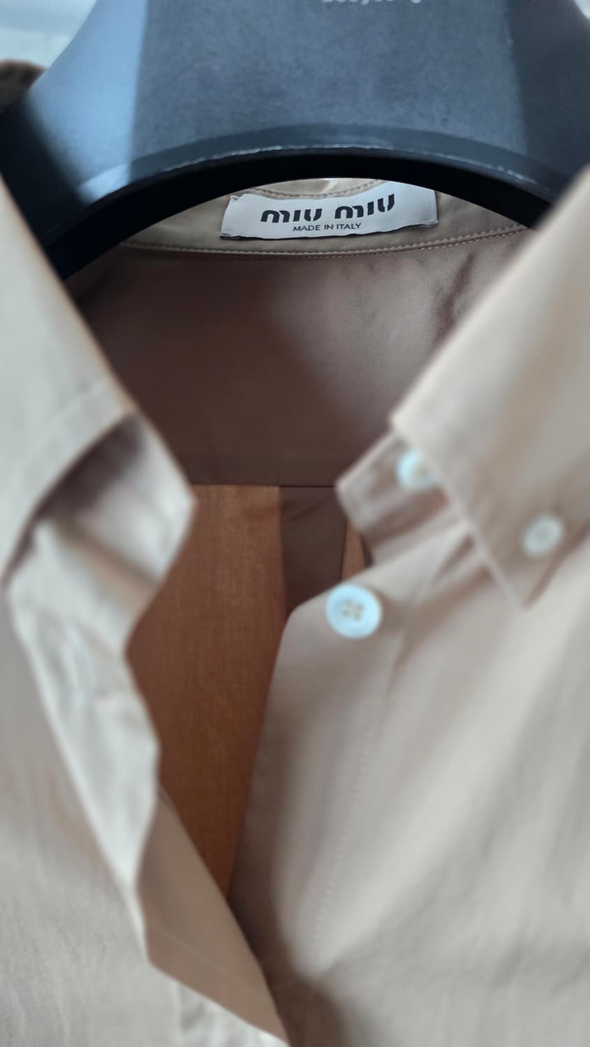 미우미우 유니섹스 오버핏 셔츠 브라운44(105-110) 상품이미지5