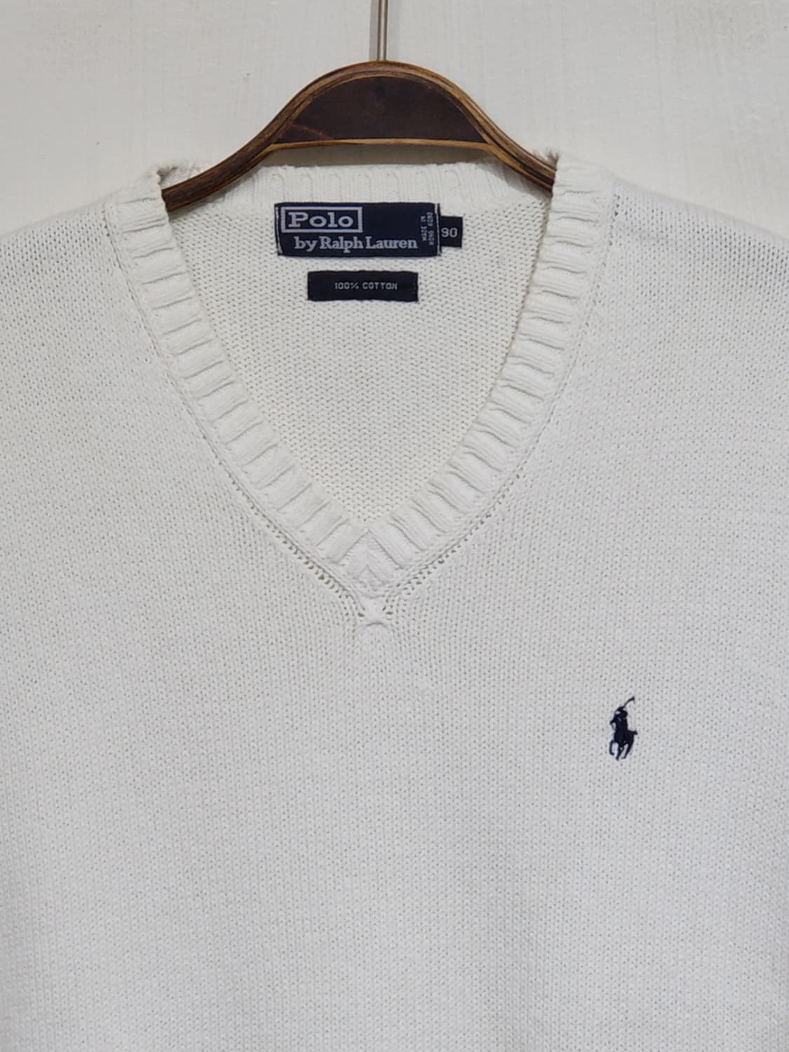 (95) 랄프로렌 폴로 니트조끼 화이트 베스트 브이넥  상품이미지2