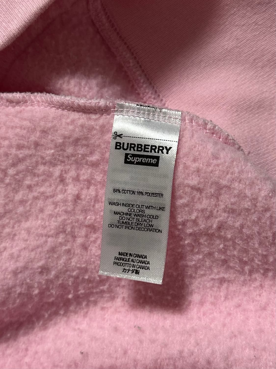 슈프림 x 버버리 미들로고 핑크 후드티 상품이미지8