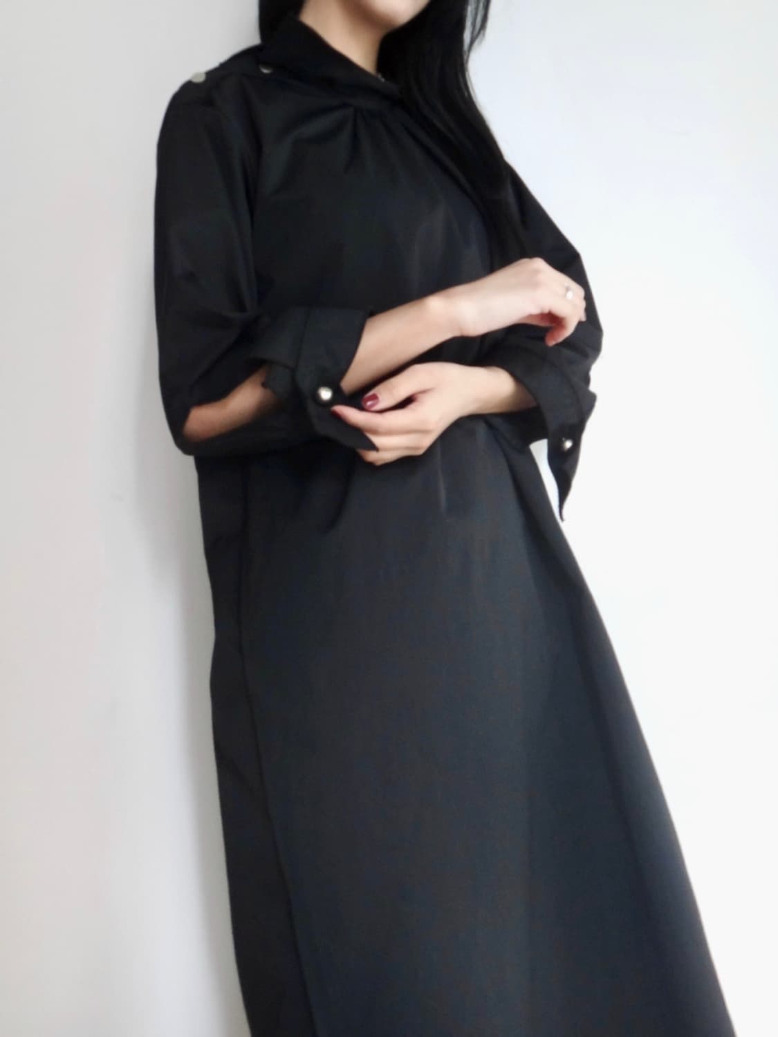 Semi pintuck layered ops & top / black 상품이미지2