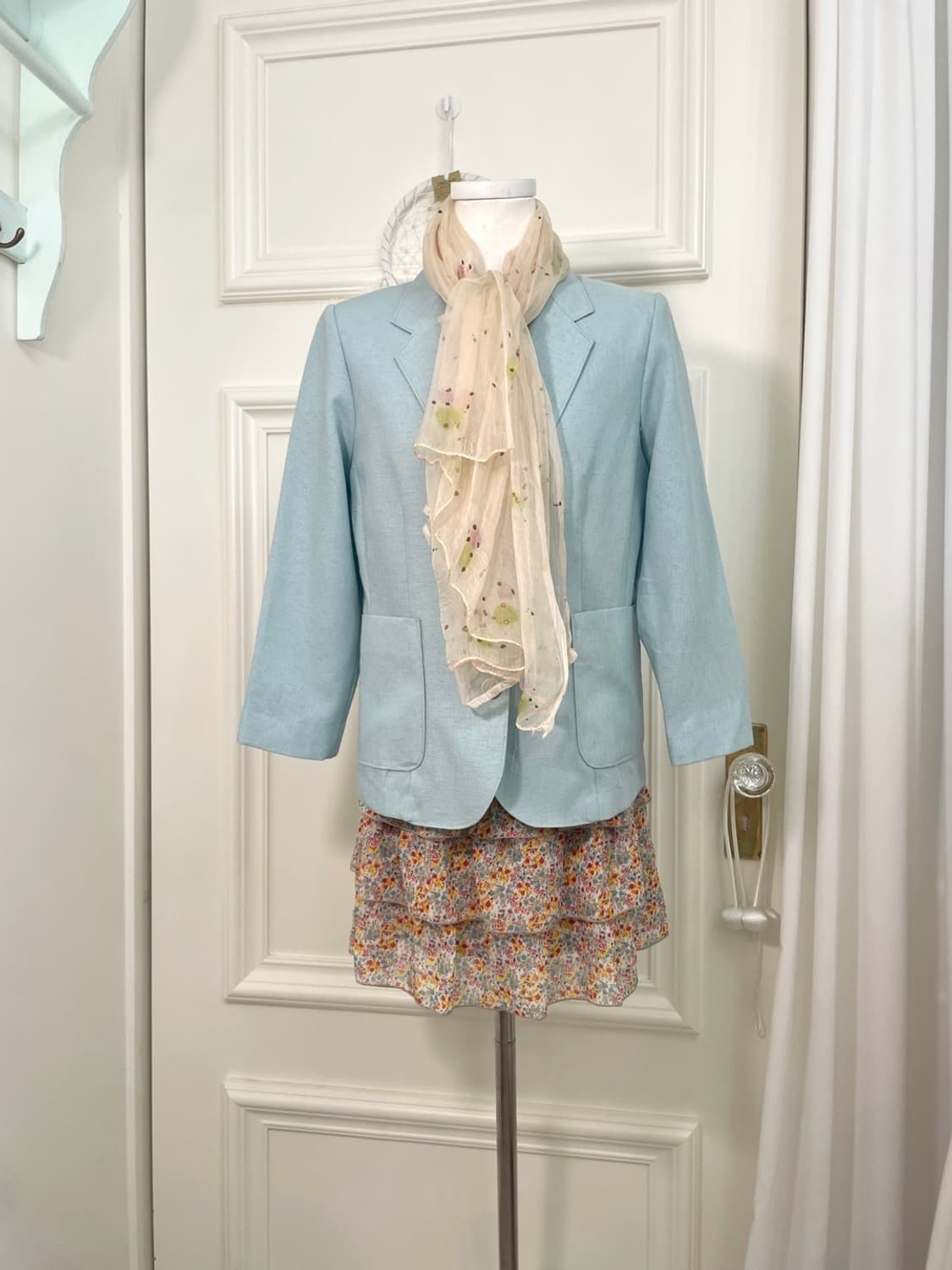 coral nutural point sheer scarf 상품이미지2