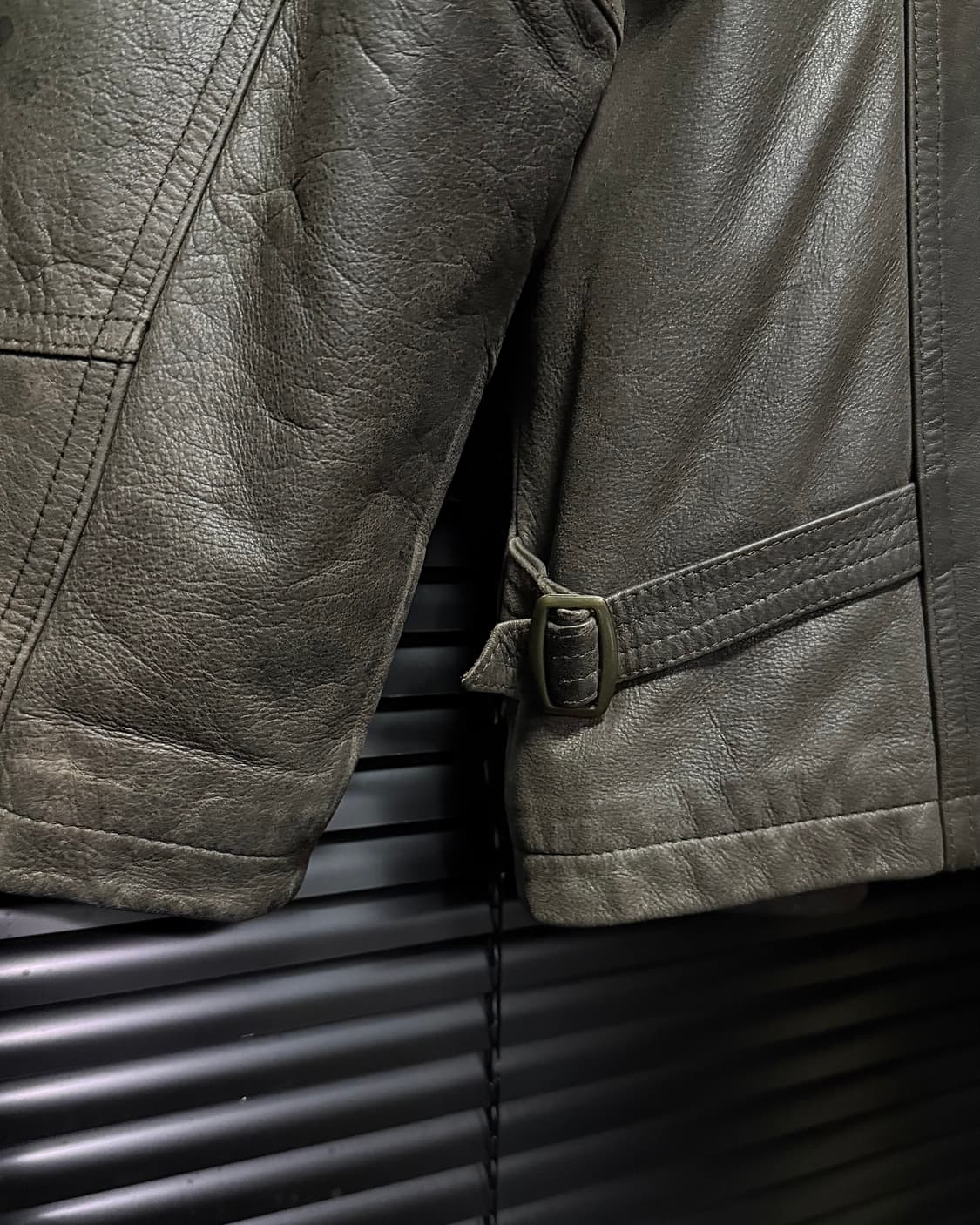 IVY HOUSE 소가죽 레더 바이커 라이더 브라운 집업 코치 자켓 봄버 상품이미지5