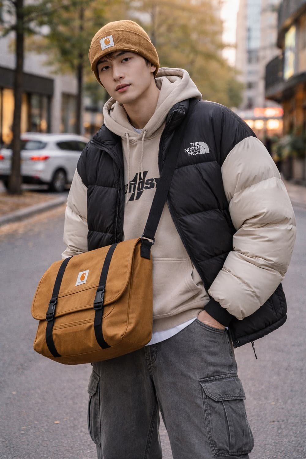 Carhartt 브라운 캔버스 크로스 메신저백 상품이미지1
