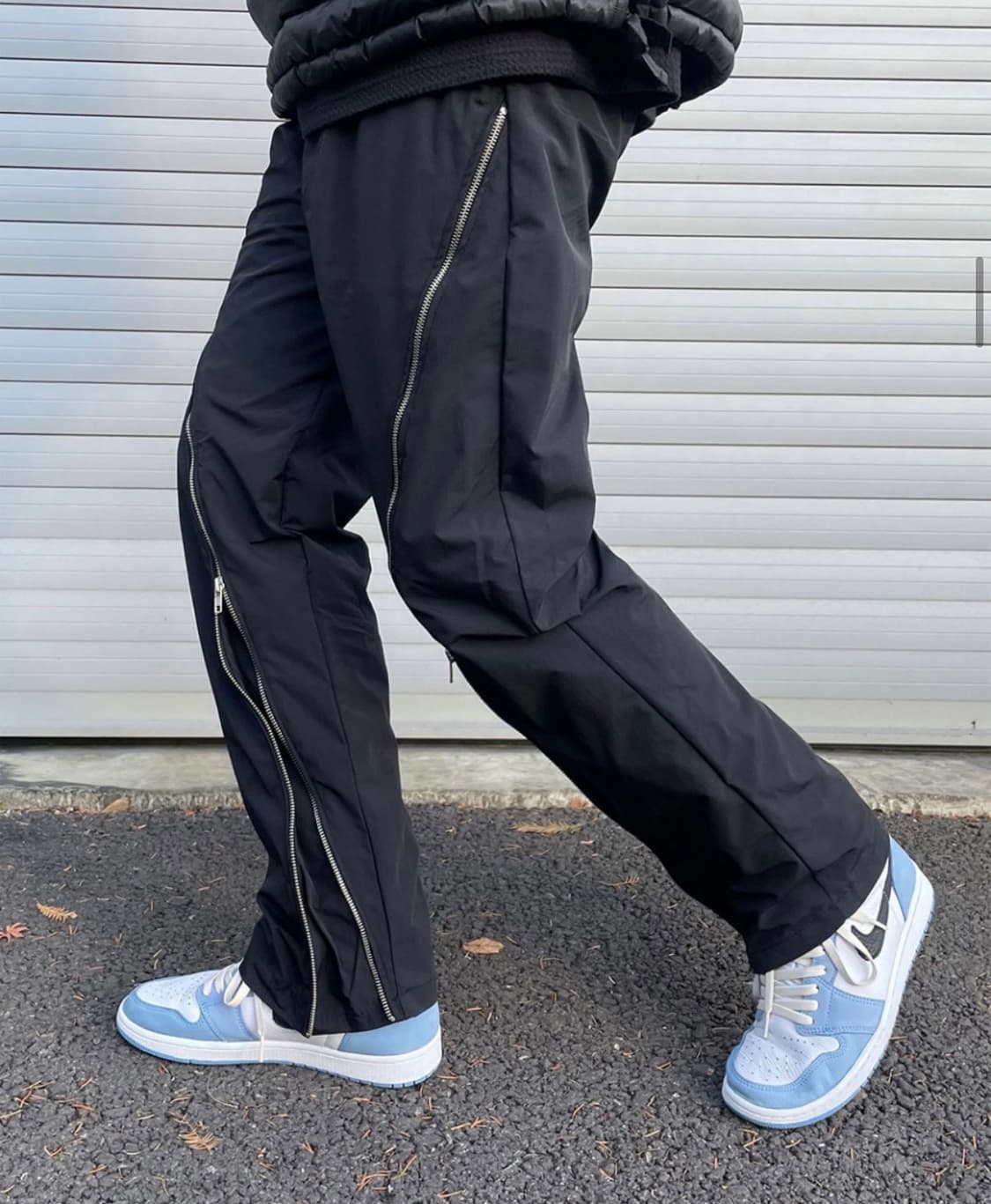 오블리크 지퍼 팬츠 (블랙, 남여공용) 상품이미지3