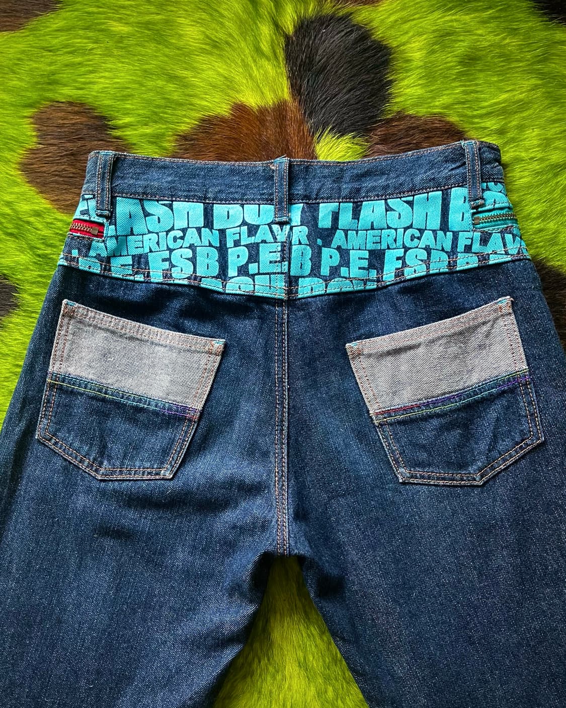 90-00s JPN Graffiti Docking Denim Pants 상품이미지8