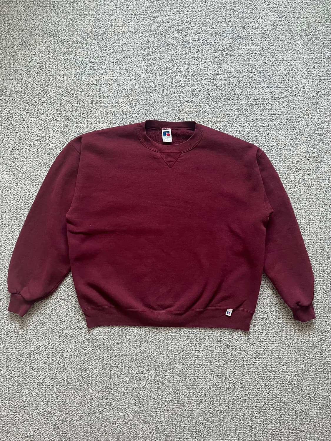 90s US 메이드 러셀 애슬레틱 스웻셔츠 버건디 XL 상품이미지1