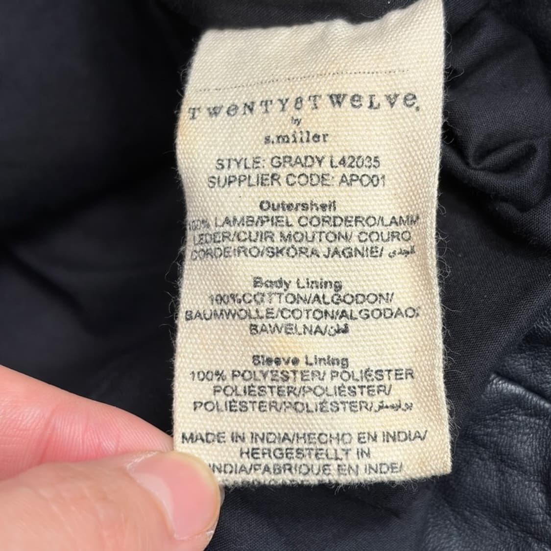 Twenty & Twelve 100% 램스킨 크롭 가죽 자켓 38 상품이미지5