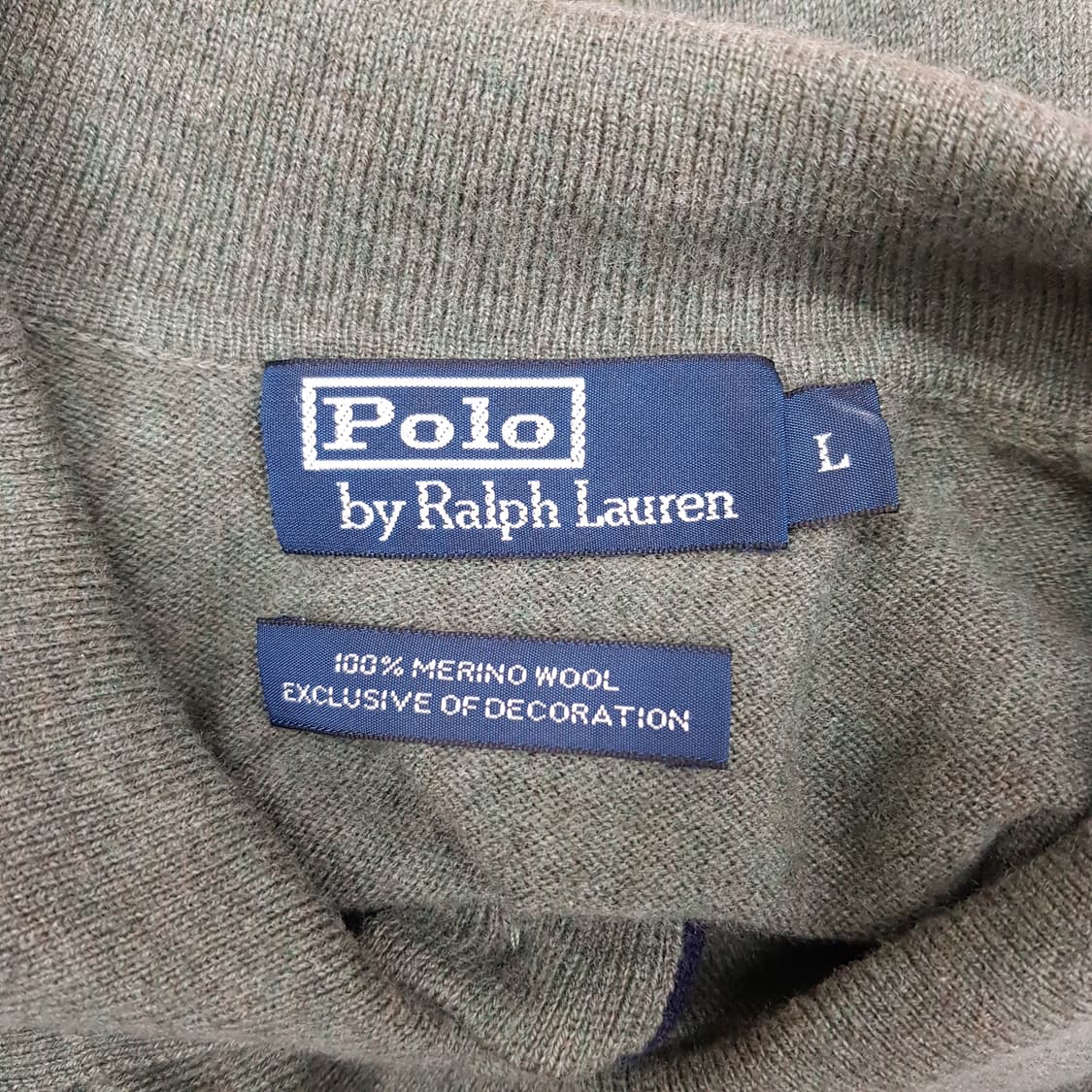 폴로 랄프로렌 메리노울 카라 니트 L사이즈 상품이미지3