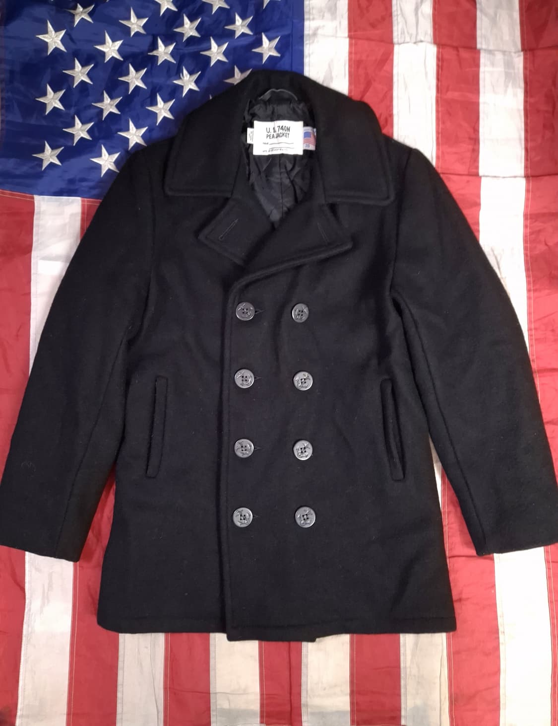 오리지날 90's 미국제조 미해군 TYPE 쇼트사 울 싱글 피코트 상품이미지1