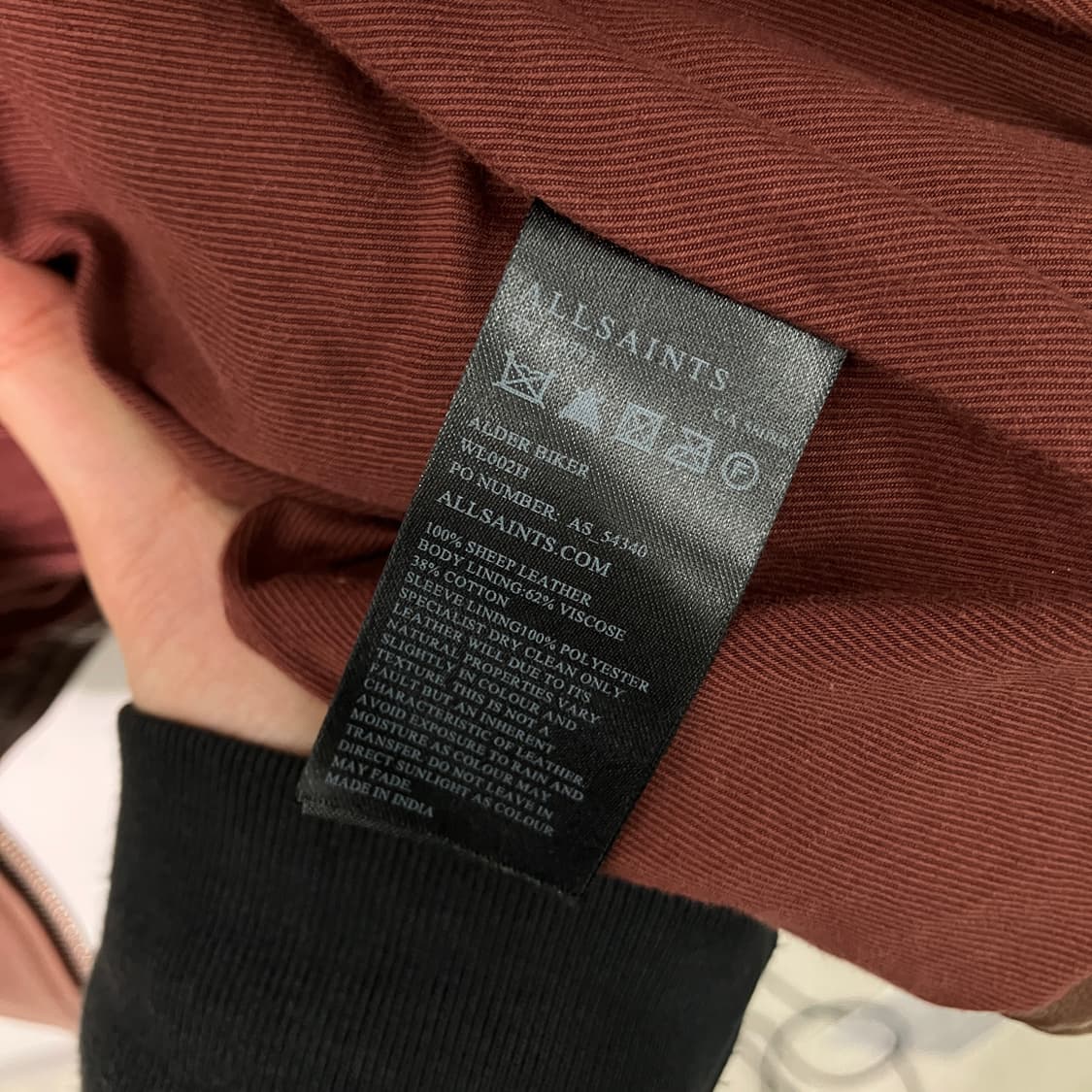올세인츠 브라운 양가죽 바이커 자켓 34 상품이미지8