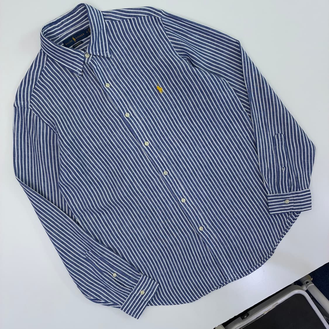 Polo  폴로 랄프로렌  자수 린넨 스트라이프 셔츠 상품이미지2