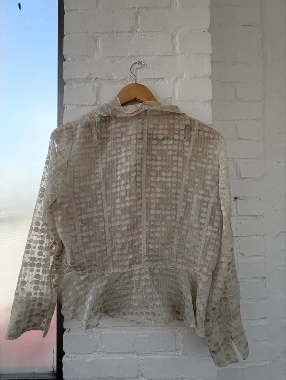 #3 Sheer Polka-Dot Ruffle Blouse 상품이미지2