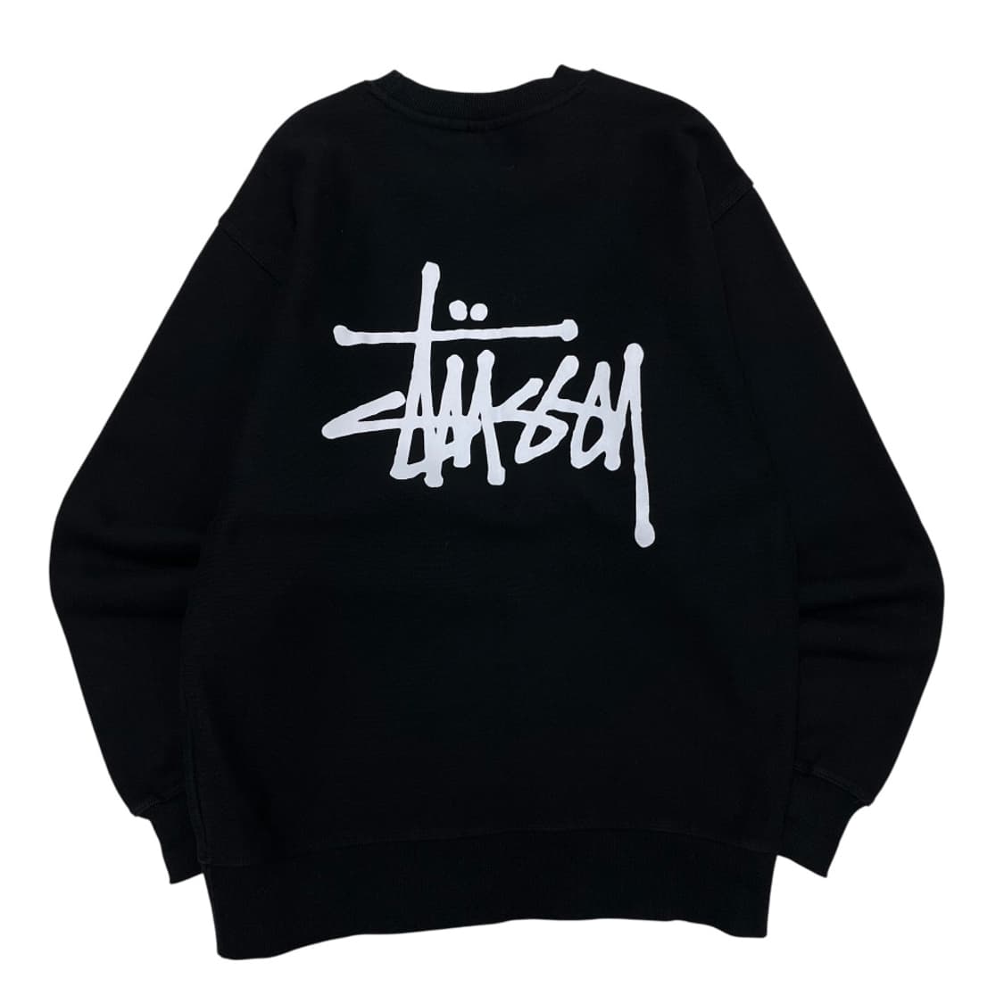 스투시 백로고 블랙 맨투맨 S 상품이미지4