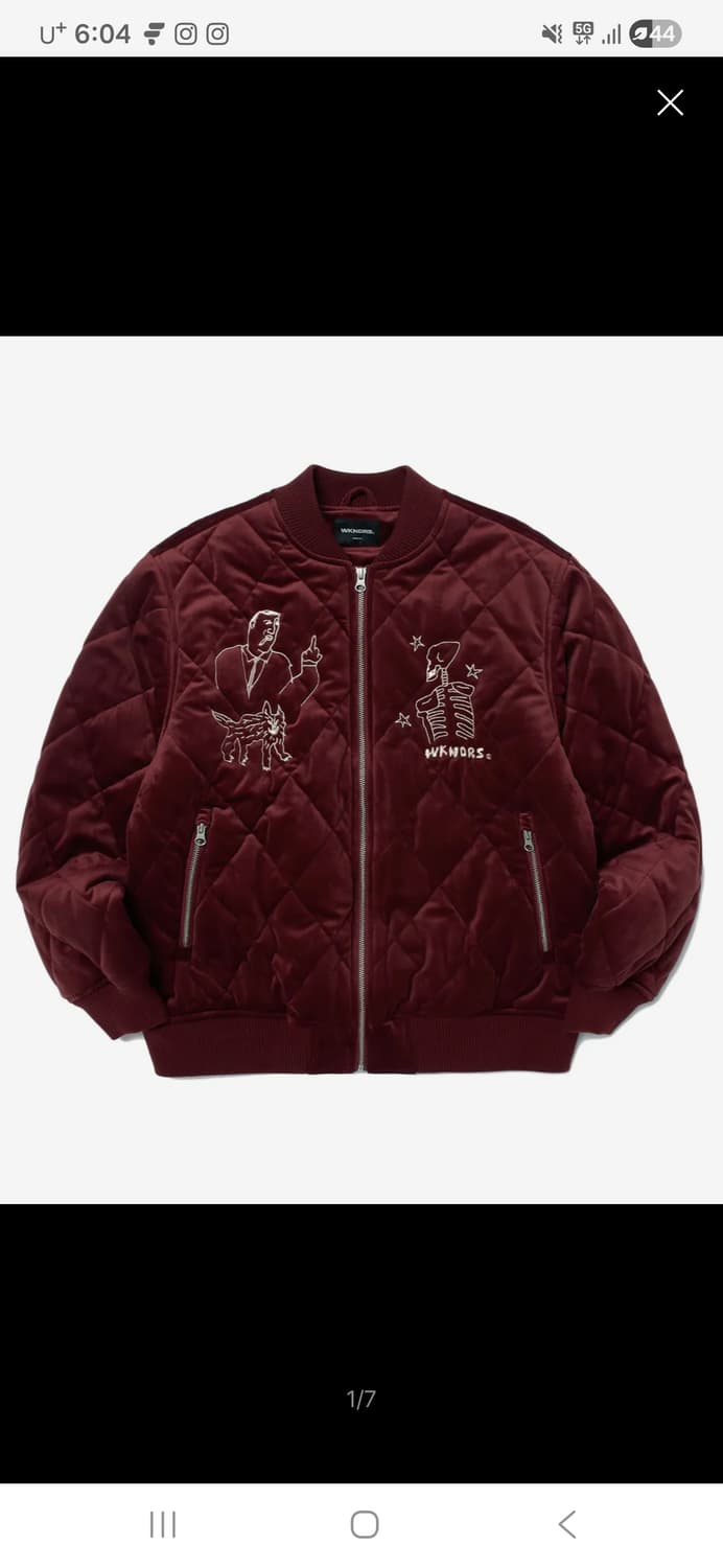 위캔더스 타투 버건디 자켓 XL 판매 상품이미지1