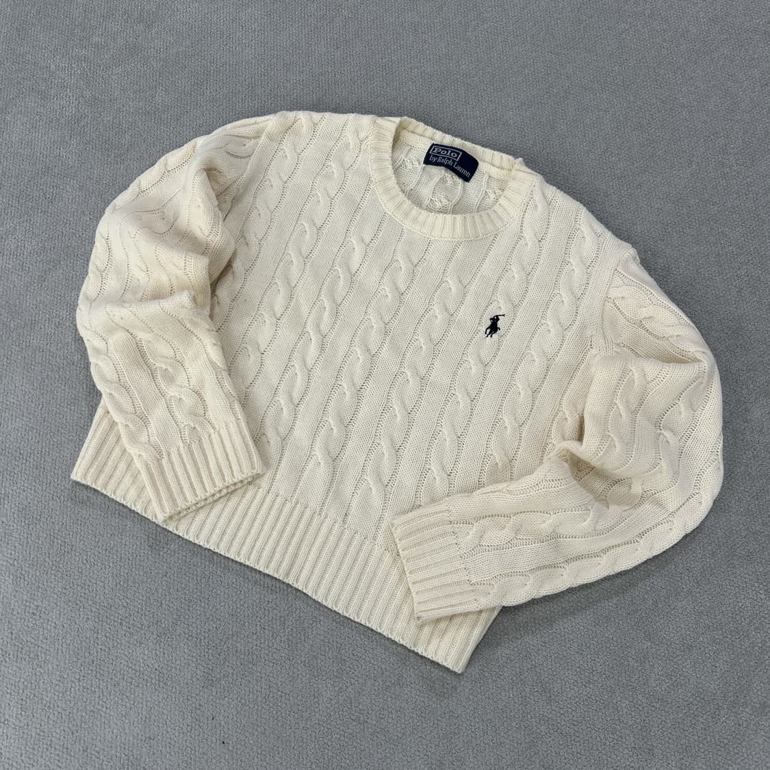 폴로 랄프로렌 케이블 니트 아이보리 s 상품이미지1