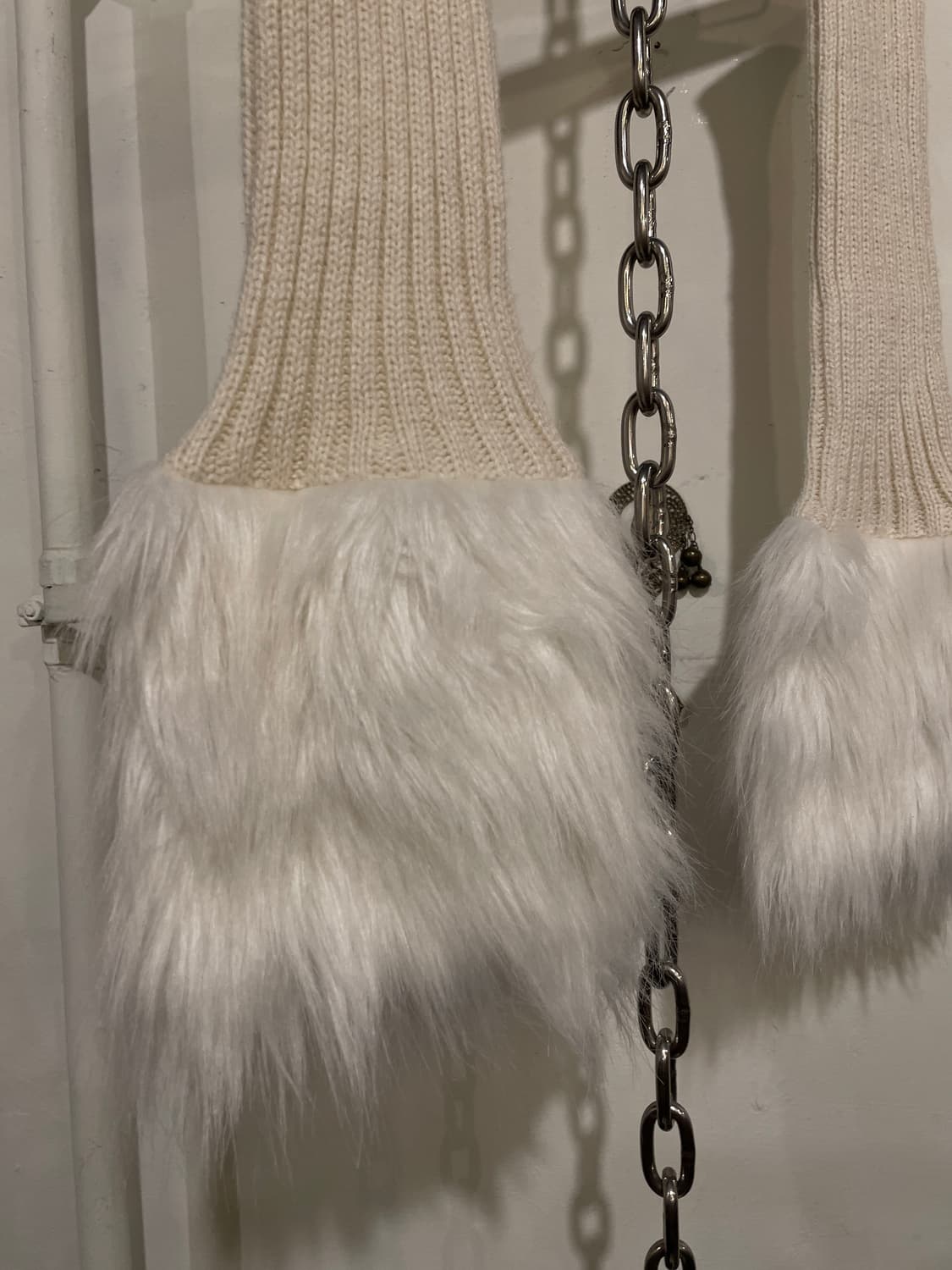 화이트 퍼 핸드/레그 워머 페어리 모리 갸루 상품이미지2