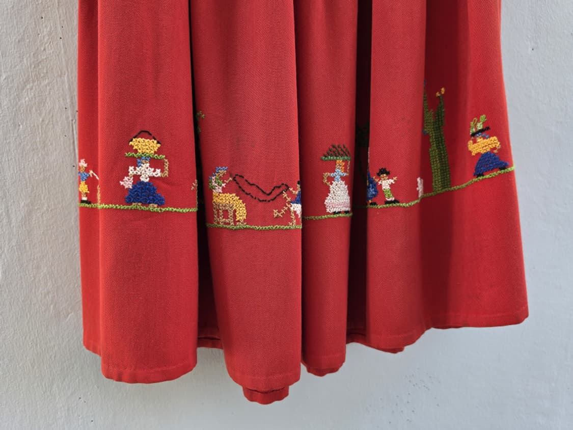 80-90s 빈티지 십자수 스커트 상품이미지4