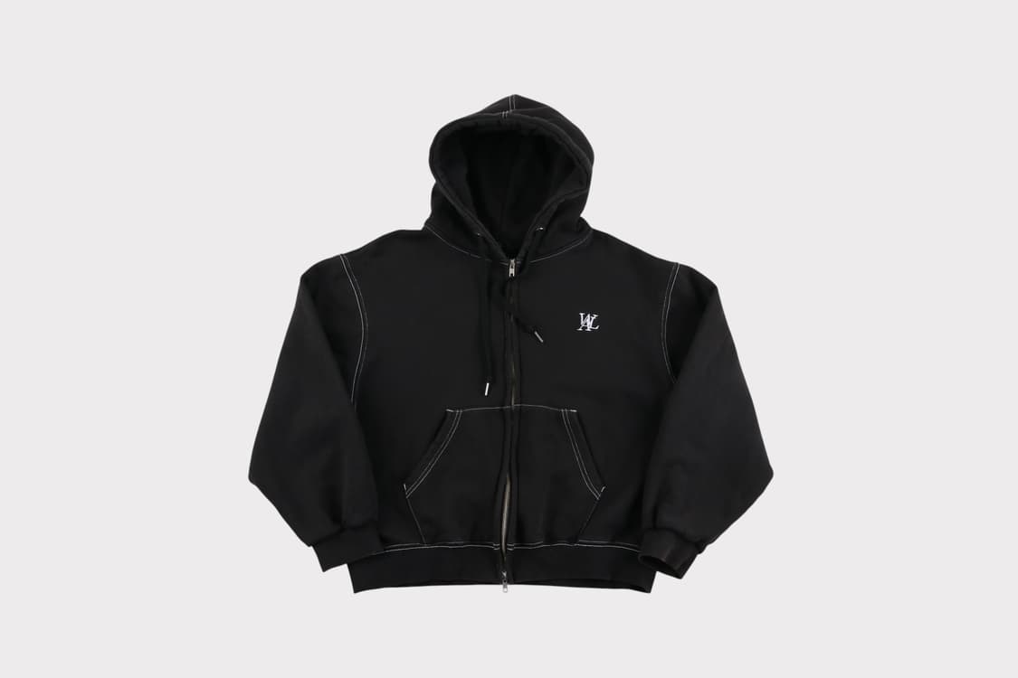 [S] 우알롱 시그니처 스티치 후드집업 상품이미지1