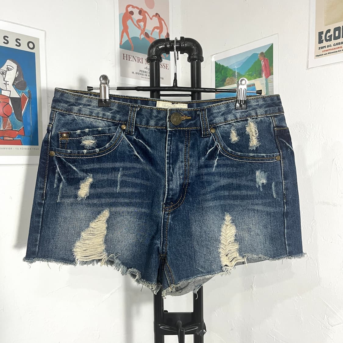 하모 데님 커팅 숏팬츠 상품이미지1