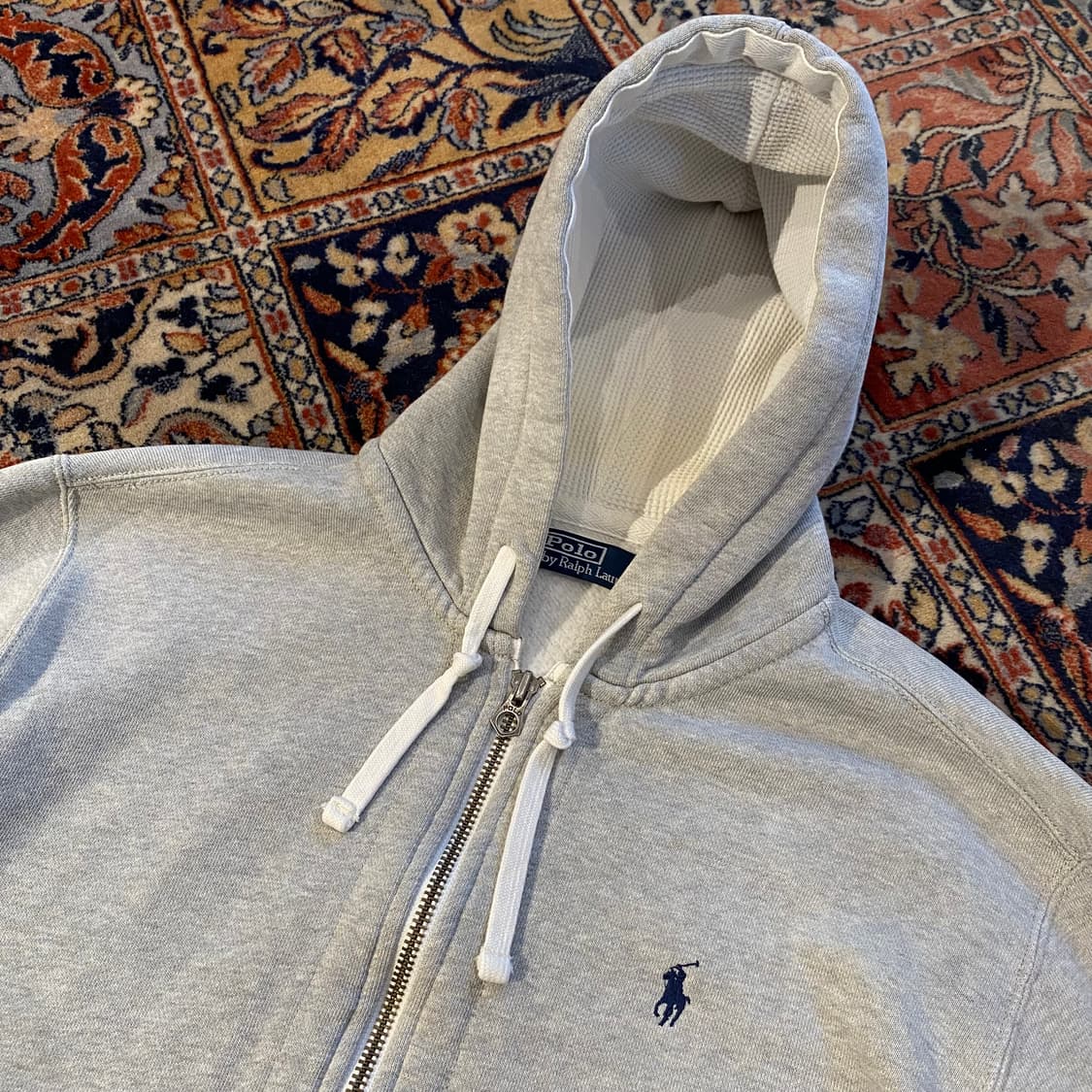 🌊Polo thermal hoodie grey-navypony XL 상품이미지4