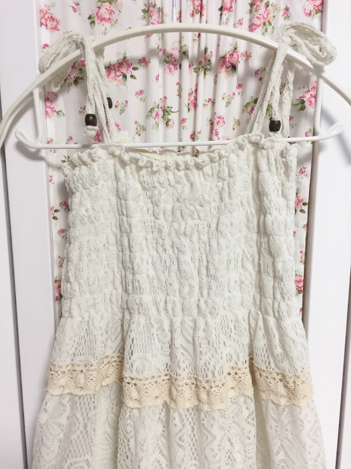 빈티지 모리걸 아이보리 레이스 원피스 상품이미지2